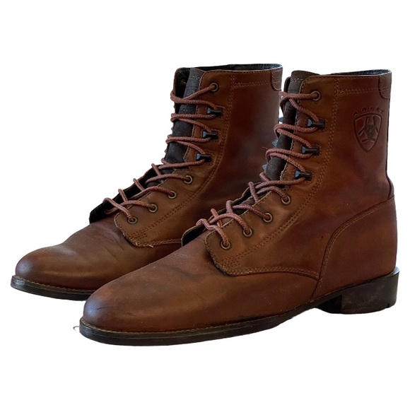 Ariat Heritage Lacer II Leather Western
Roper Brown Lace Up Kiltie Boots 7.5 B - Picture 4 of 15